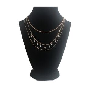 NECKLACE SET - 3 Tier Layer Necklace Individually Adjustable Gold Tone NWT